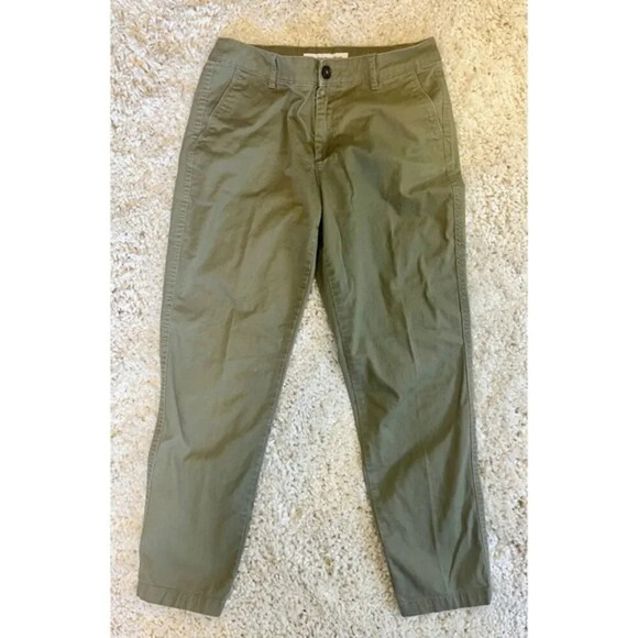 Amazon Essentials Olive Green Cotton Ankle Pants Size 6 EUC - Picture 1 of 3
